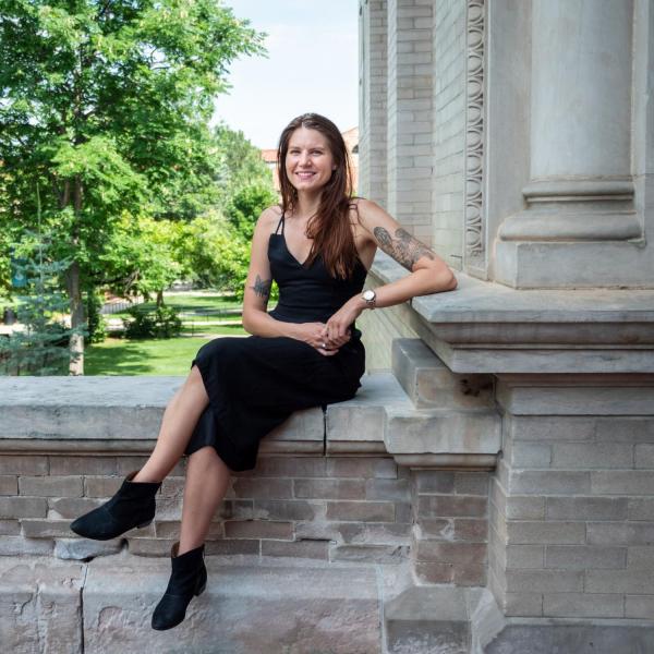 Amy Linhoff on campus