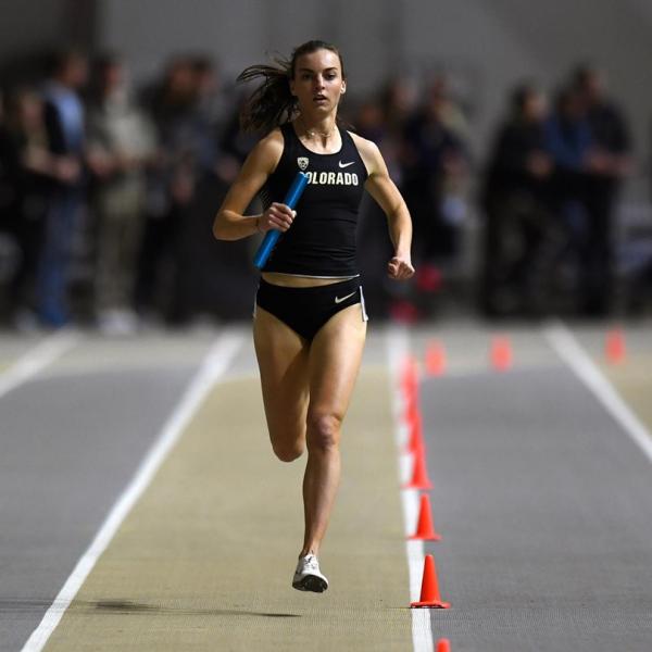 Colorado's Dani Jones competing in a track and field meet