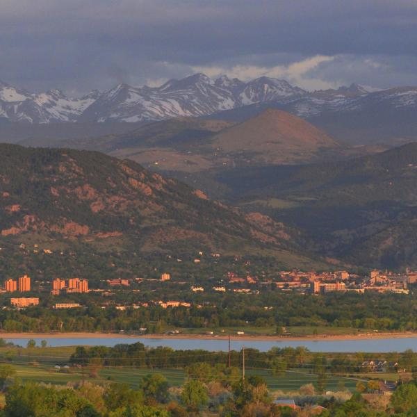 A view of Boulder and the CU Boulder campus from Davidson Mesa
