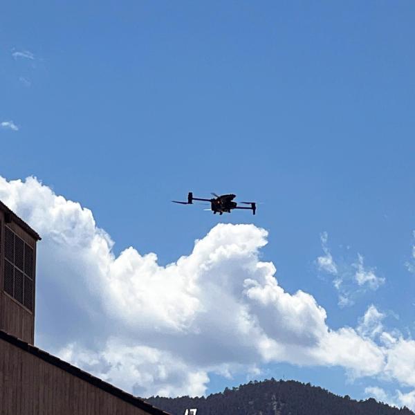 Drone in the sky during Dead and Company concert at Folsom Field