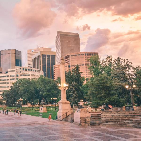 Denver skyline from City Park