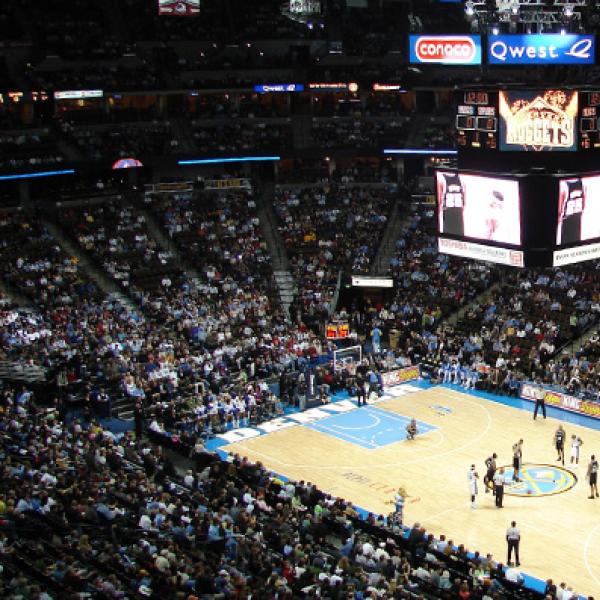 Denver Nuggets home basketball game at the Pepsi Center