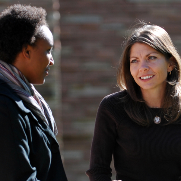 Alum mentoring a student