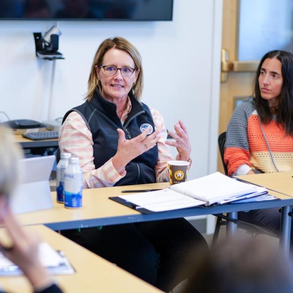 FEMA Administrator Deanne Criswell visits with CU Boulder faculty and staff