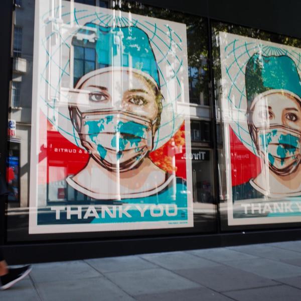 Posters of healthcare worker
