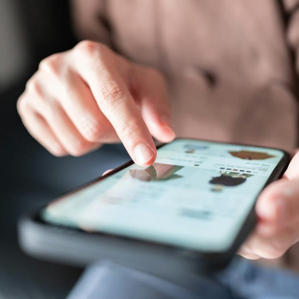 person shopping on a smartphone