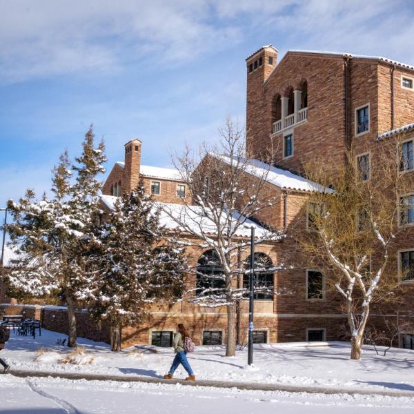 Campus community walking on campus