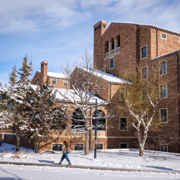 Snowy day on campus
