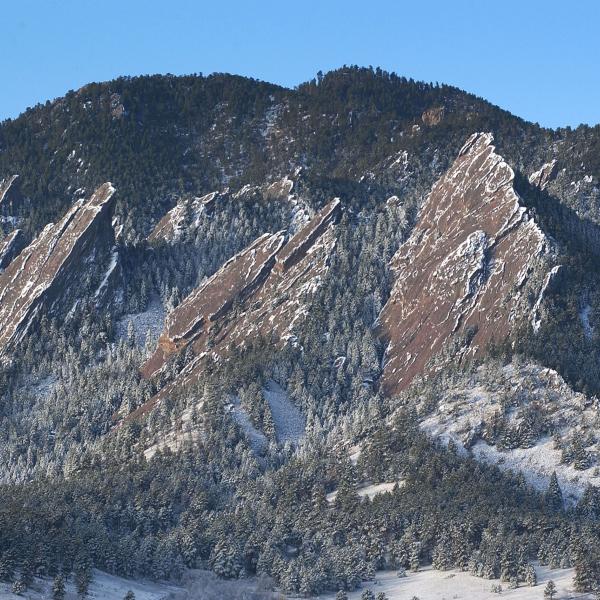Snow on Flatirons