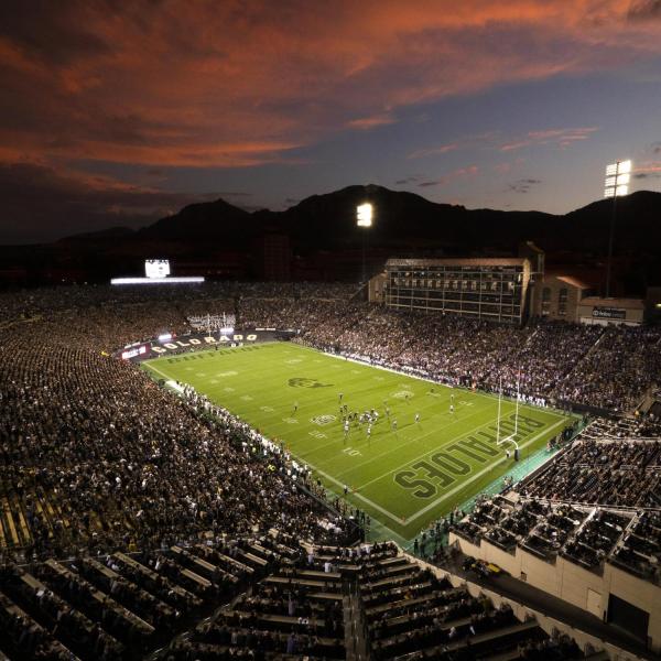 Folsom Stadium at night