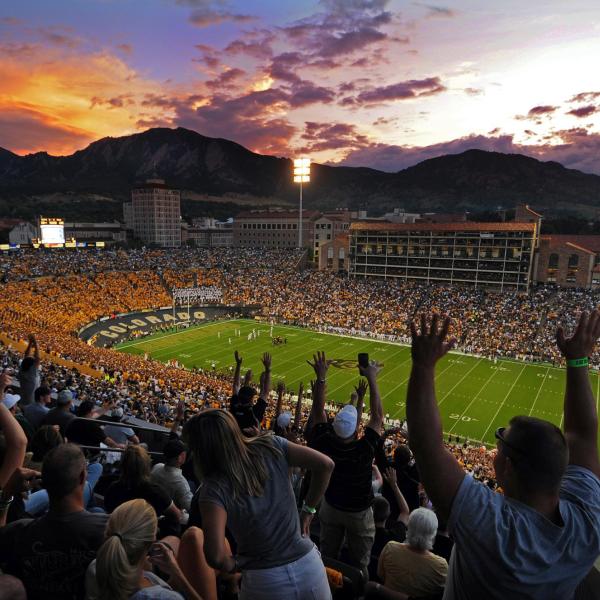 A football game at Folsom Field