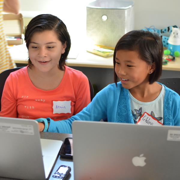 Young girls learn to code at Girls on Fire summer camp