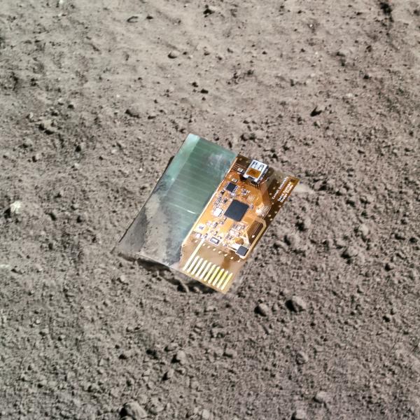 A mock-up of what a LunaSat might look like on the moon