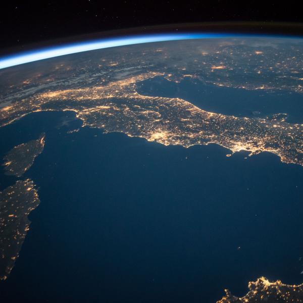 View of Italy from space