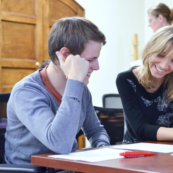 Instructor works with student one on one