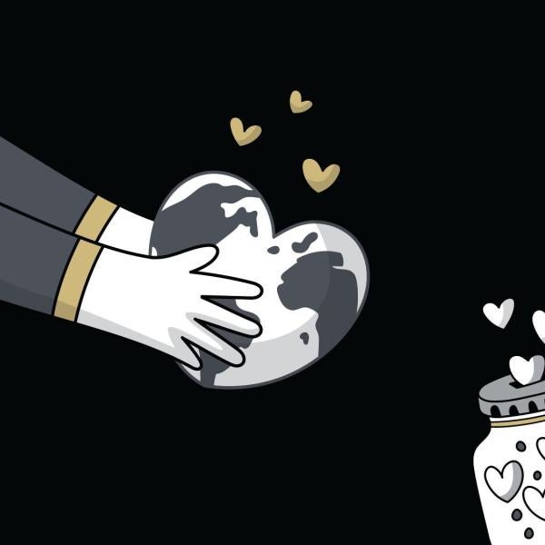 illustration of hands donating