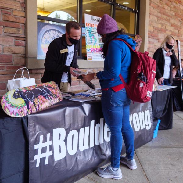 Student visits a Health Hut on campus