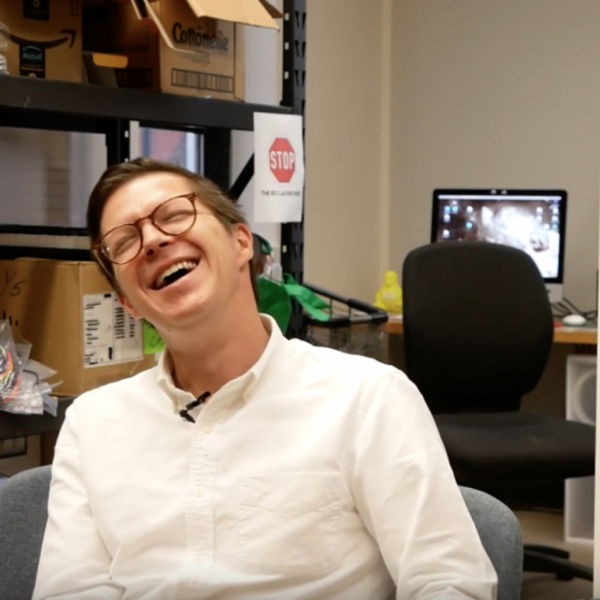 Matt Bethancourt and Danny Rankin laugh while discussing their upcoming event.