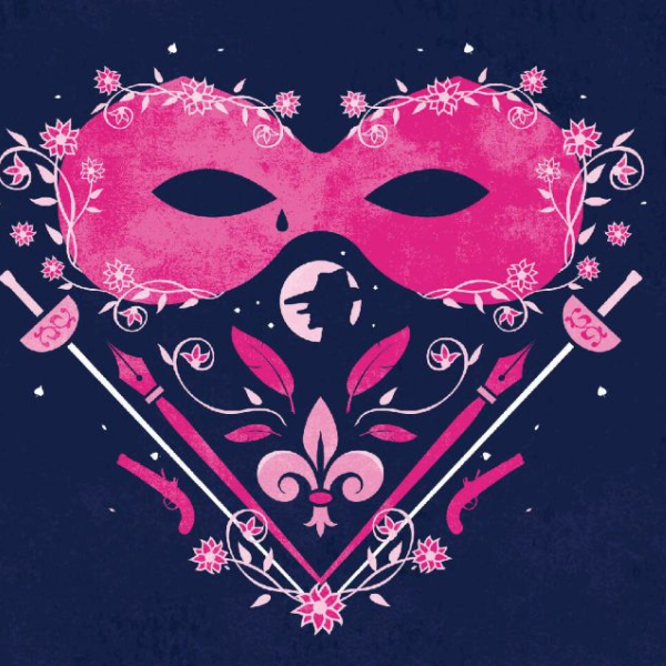 Whimsical illustration of a mask