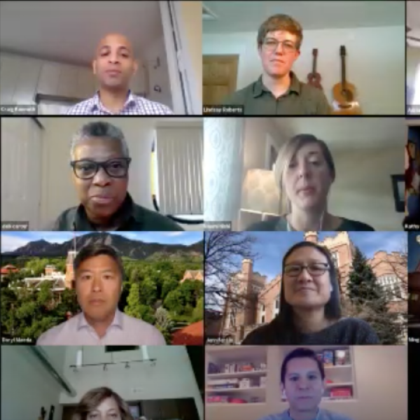 CU faculty present a video message, speaking out against racism brought about during the pandemic.