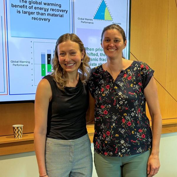 Brooke Marten and Professor Sherri Cook following Marten's successful thesis defense