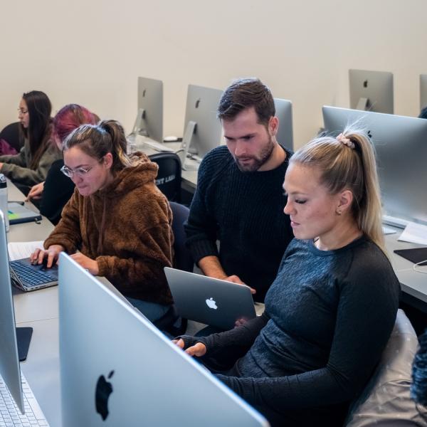students in a computer lab