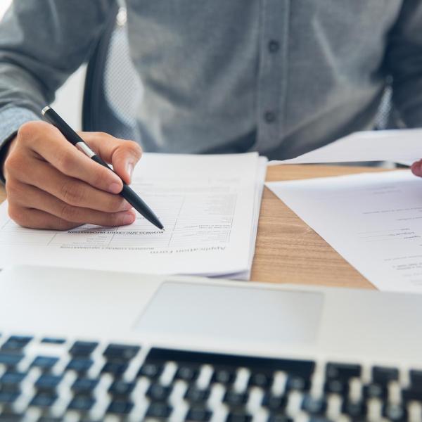 person working at desk