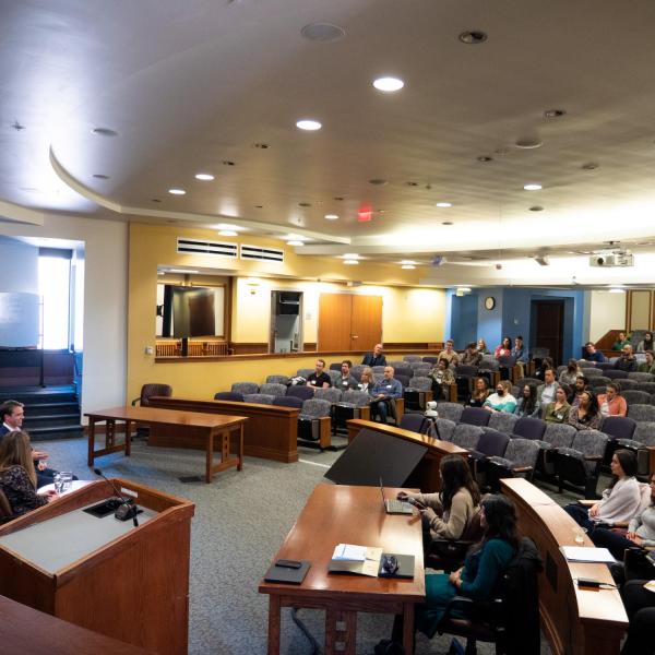 A talk in the Wolf Law building
