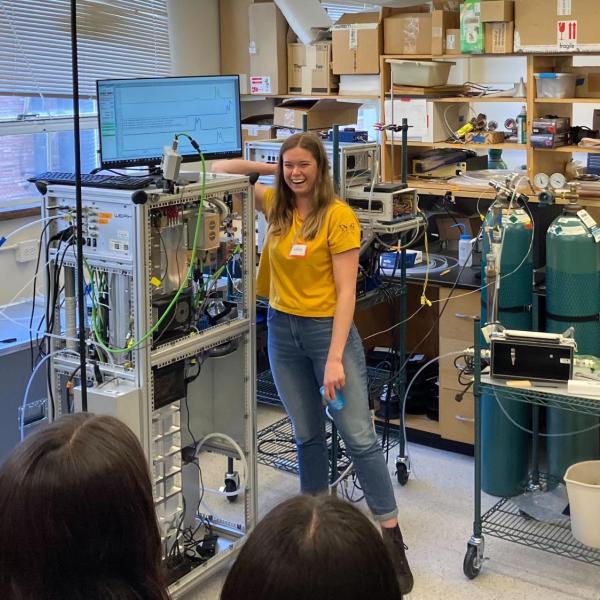 Lindsey Anderson in the lab