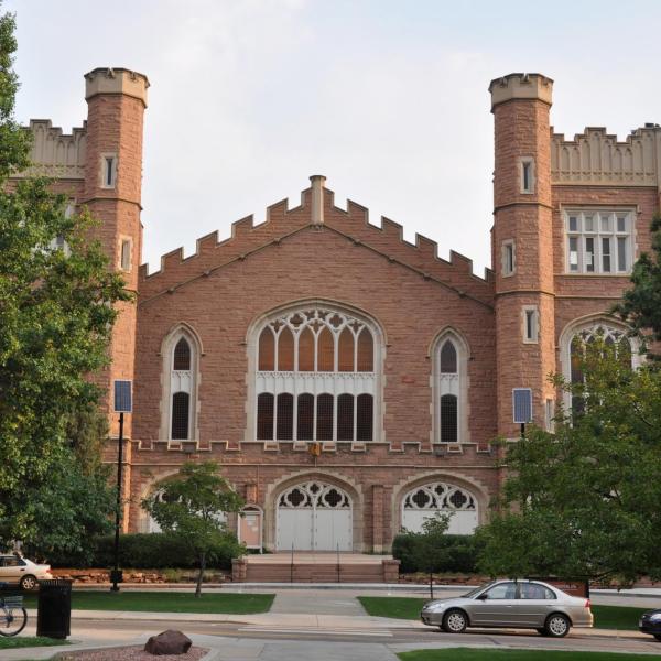 Macky Auditorium on campus