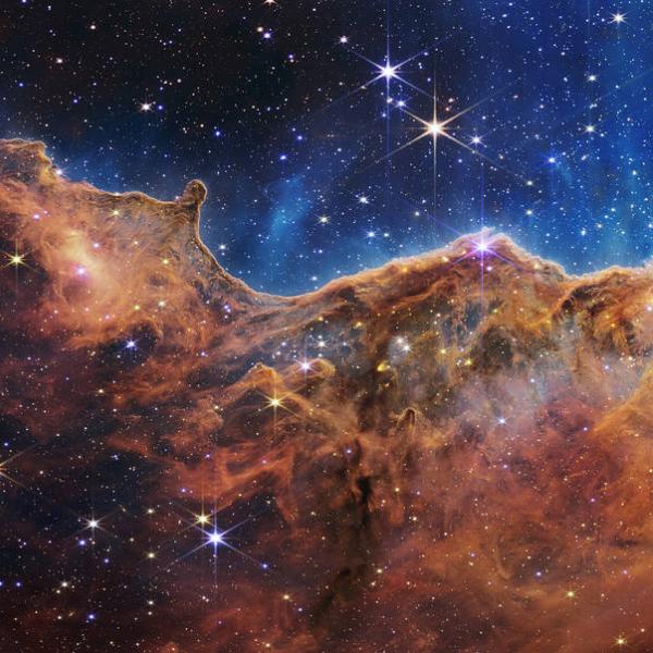 Image of clouds of interstellar gas and dust in the Carina Nebula