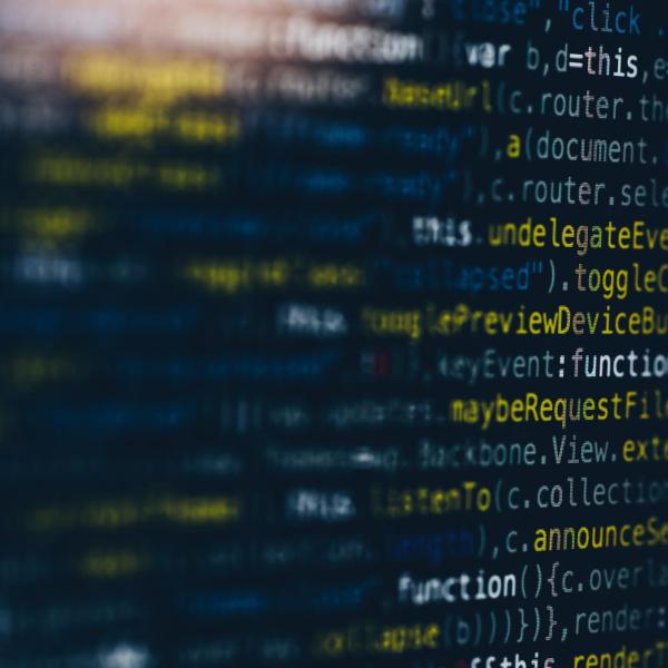 code displayed on computer monitor
