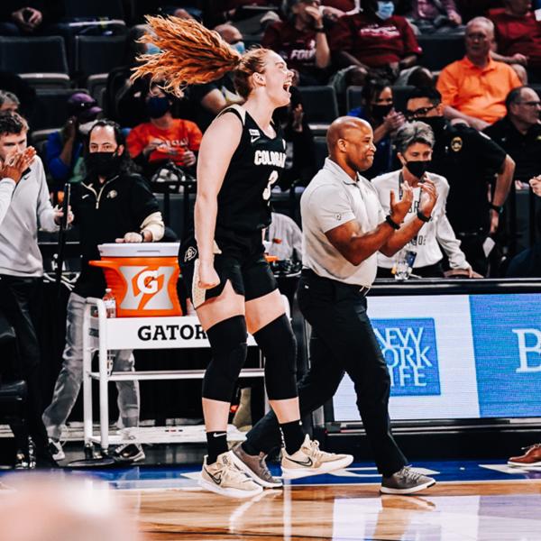 Women's basketball player on the court