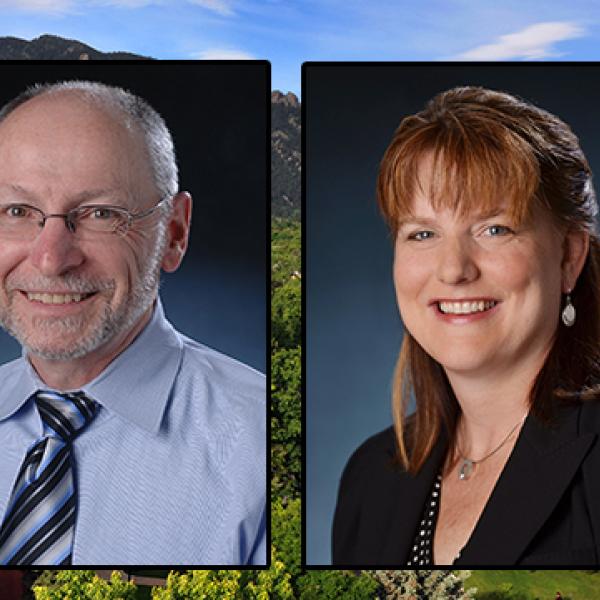 Portraits of Russ Moore and Kelly Fox.
