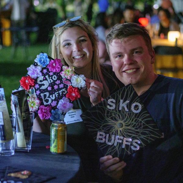 Graduates from the class of 2020 and 2021 gather for a celebratory evening at the Night on Norlin event on Sept. 17, 2021. (Photo by Glenn Asakawa/University of Colorado)