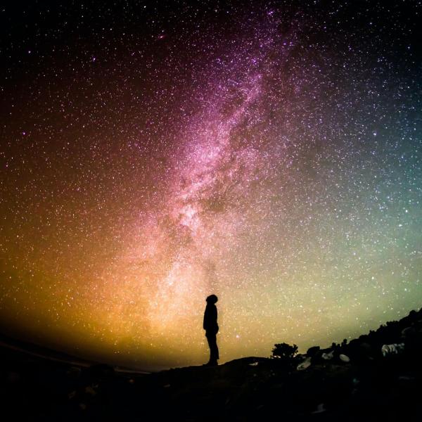 A stock image of he night sky in vibrant colors