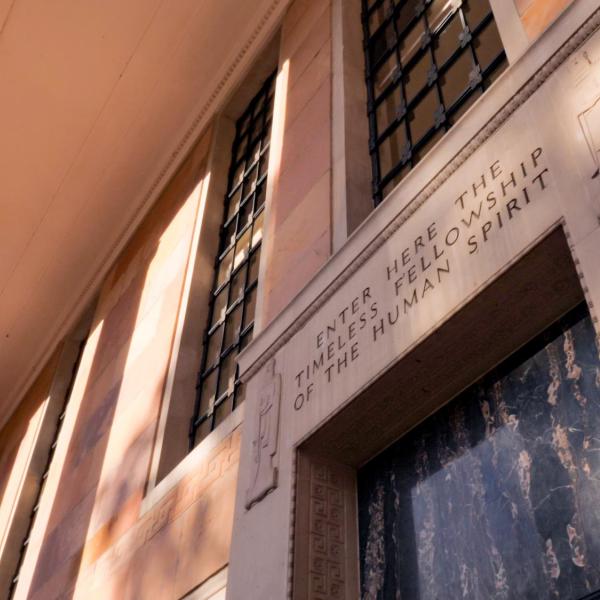Inscription at the Norlin Library west entrance
