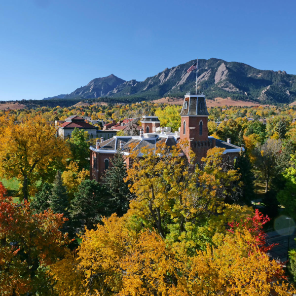 Old Main building during fall