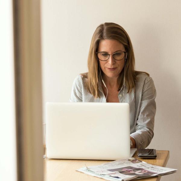 Professional working on laptop
