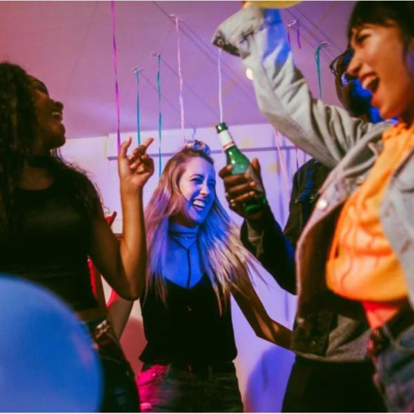 students at a party