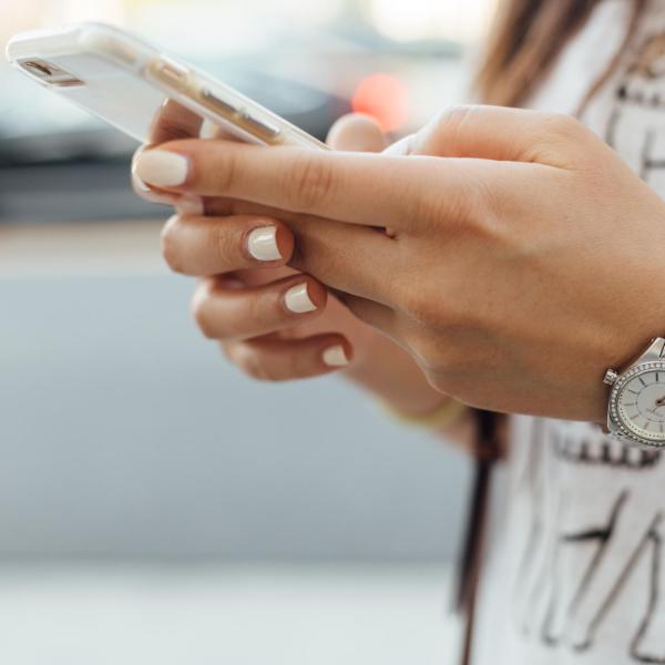 Young person checking cellphone