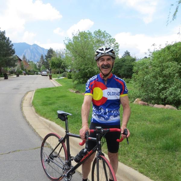 Peter Spear with bicycle