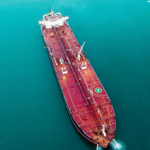 Cargo ship in the ocean