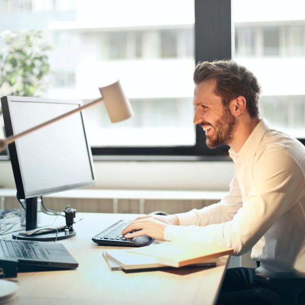 Person working at a computer
