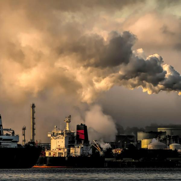 Smoke coming out of chimneys