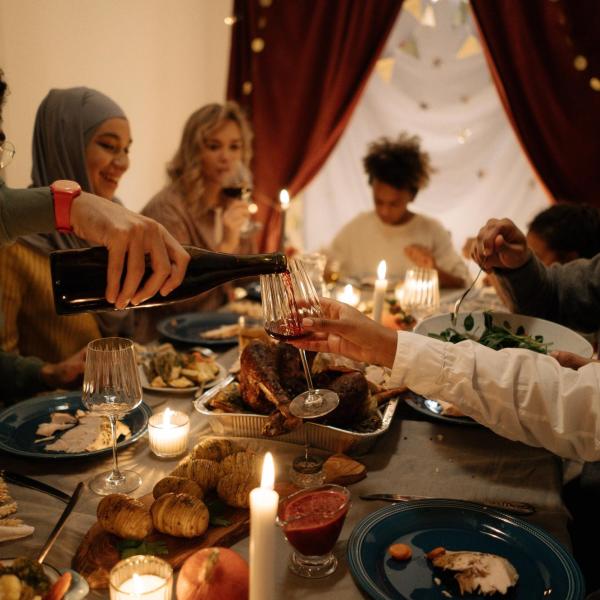 People gathering for a holiday