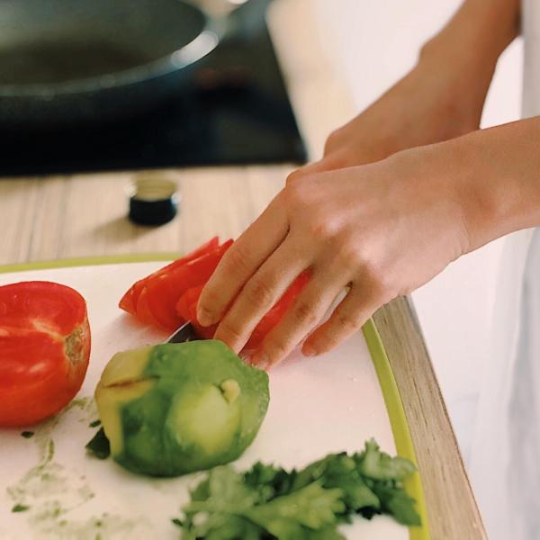 A person cooking