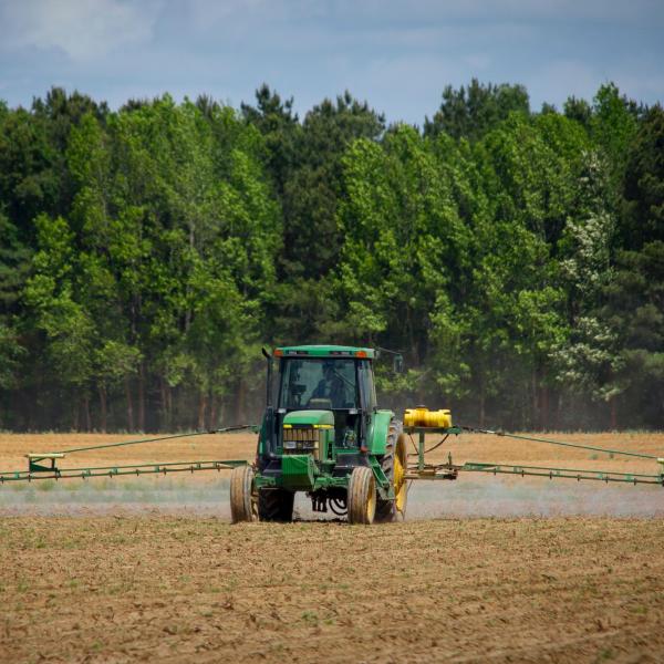 Tractor in field