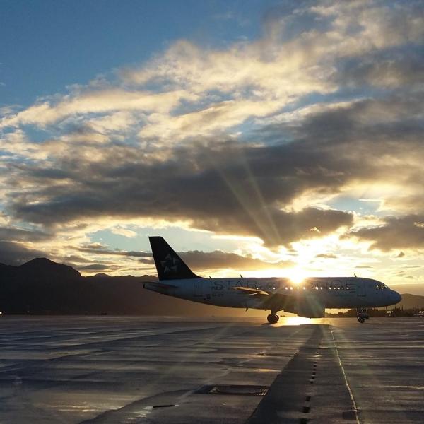 Airplane parked at airport