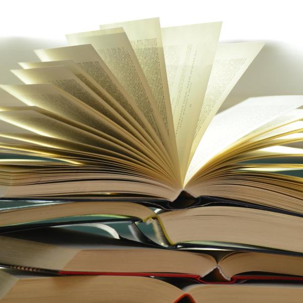 Book pages fanned open